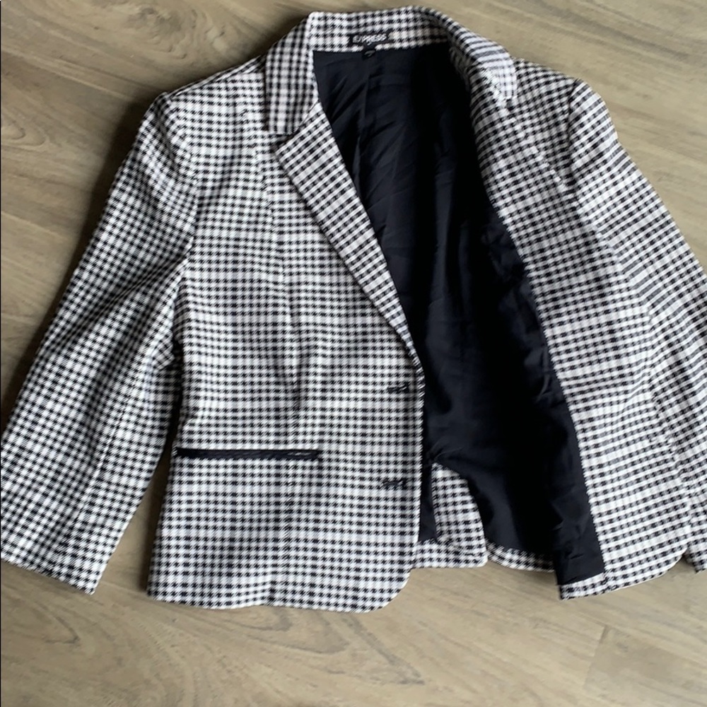 Express 2-Button Patterned Blazer - image 4